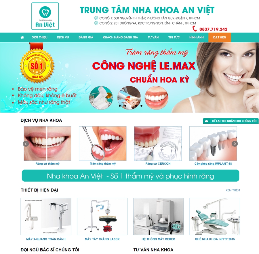 Thiết kế website nha khoa tại Hà Nội