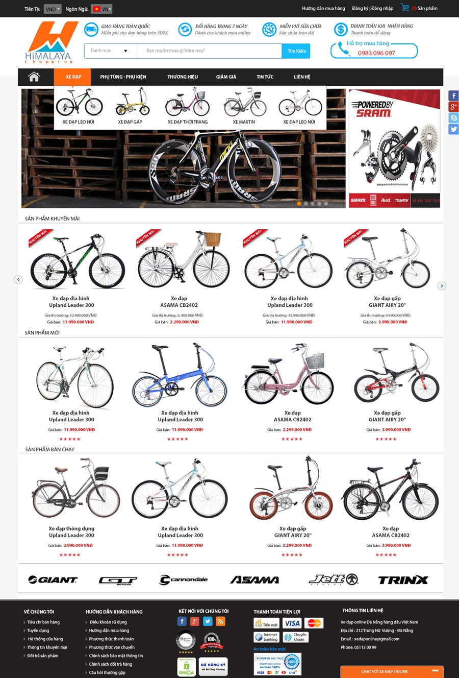Thiết kế website xe đạp tại Hà Nội