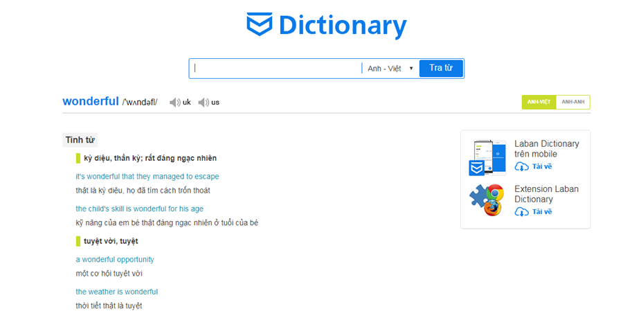 Thiết kế website tra cứu từ điển