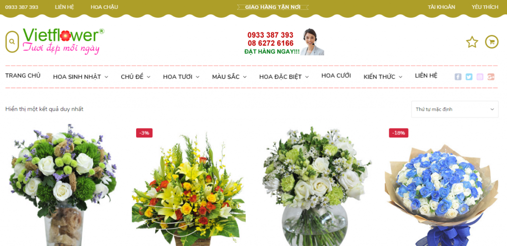 Thiết kế website shop hoa tại Hà Nội