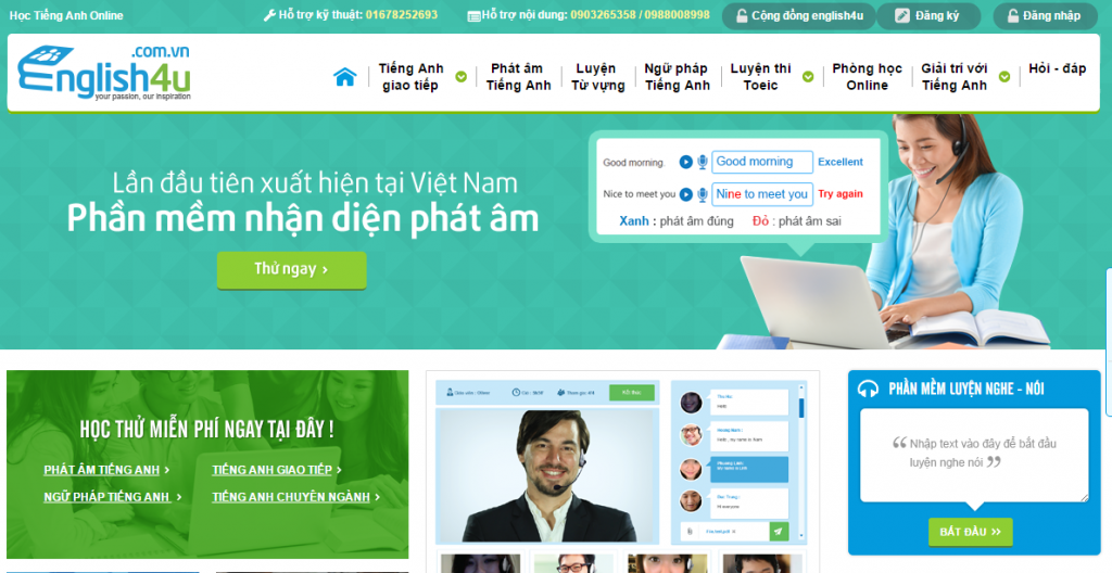 Thiết kế website dạy tiếng Anh chuyên nghiệp tại Hà Nội